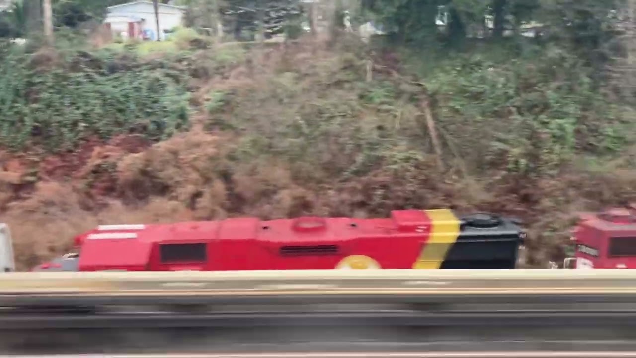 CPKC Freight Train in Vancouver, BC viewed from Millennium Line Skytrain.🇨🇦