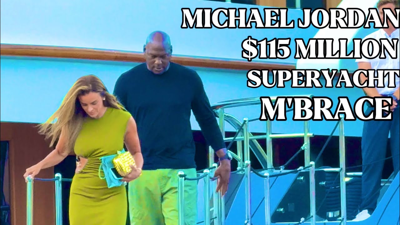 MICHAEL JORDAN & YVETTE PRIETTO  LEFT M’BRACE SUPERYACHT  FOR DINNER AMAZONICO MONACO @emman25MC