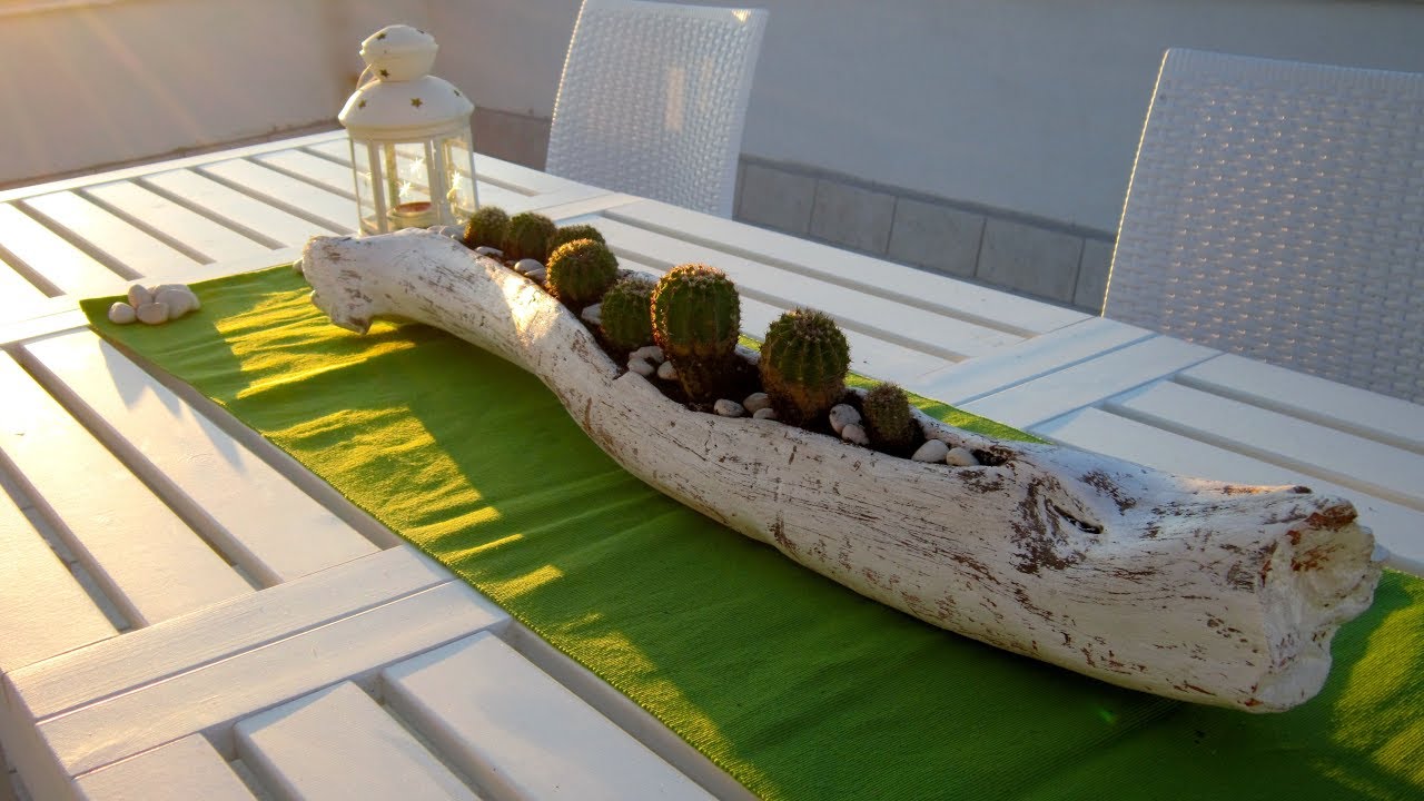 VASO CON LEGNO DA SPIAGGIA - FLOWERPOT WITHSEA WOOD