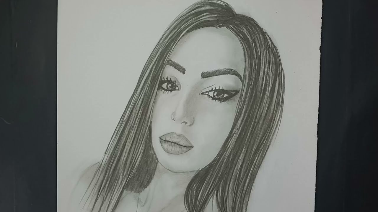 رسم فتاة واقعي بالقلم الرصاص | تفاصيل الشعر والعيون خطوة بخطوة رقم 15