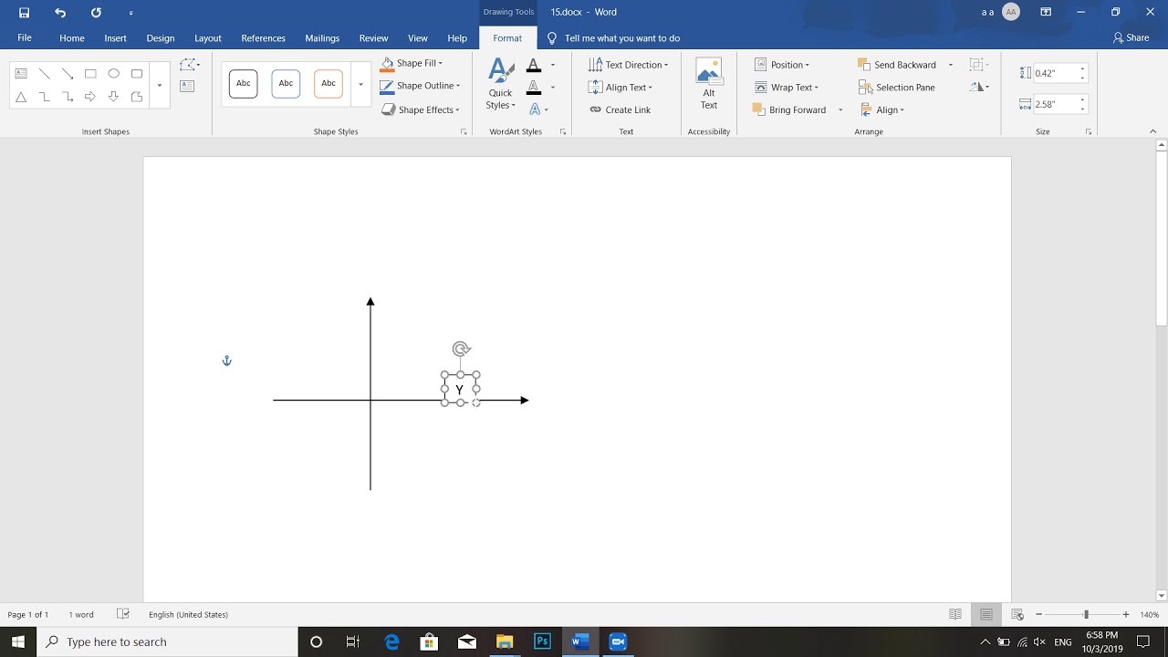 How draw x and y axes in word