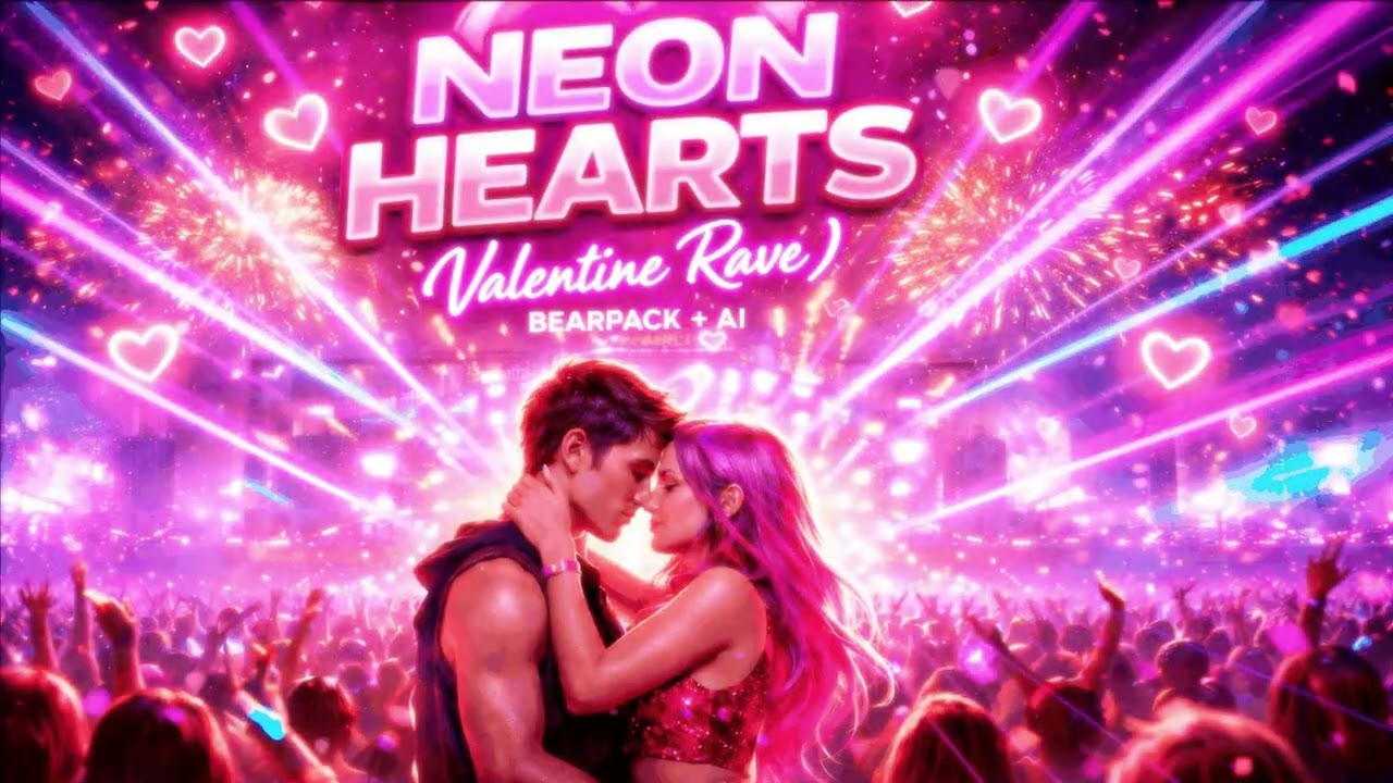 NEON HEARTS 💘 (Valentine Rave) | EDM Festival Love Song | BearPack + AI