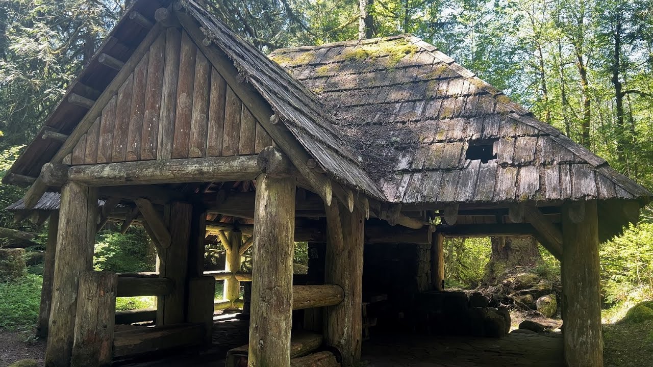 (4K UHD) Rustic Log Group Shelter & Day Use Picnic Sites @ Tollgate Campground | Mount Hood | Oregon
