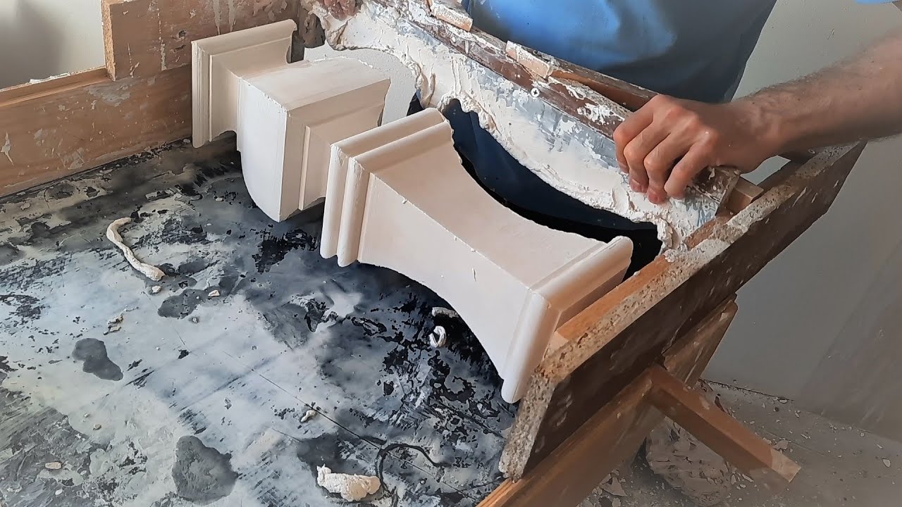 طريقه تنفيذ برمق مربع الشكل من الجبس بسهوله بدون قص ولحام الزوايا