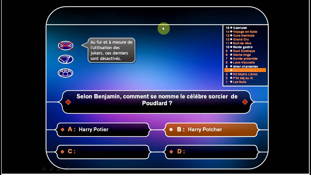 Powerpoint Qui veut gagner des millions Version Deluxe -  who wants to be a millionaire