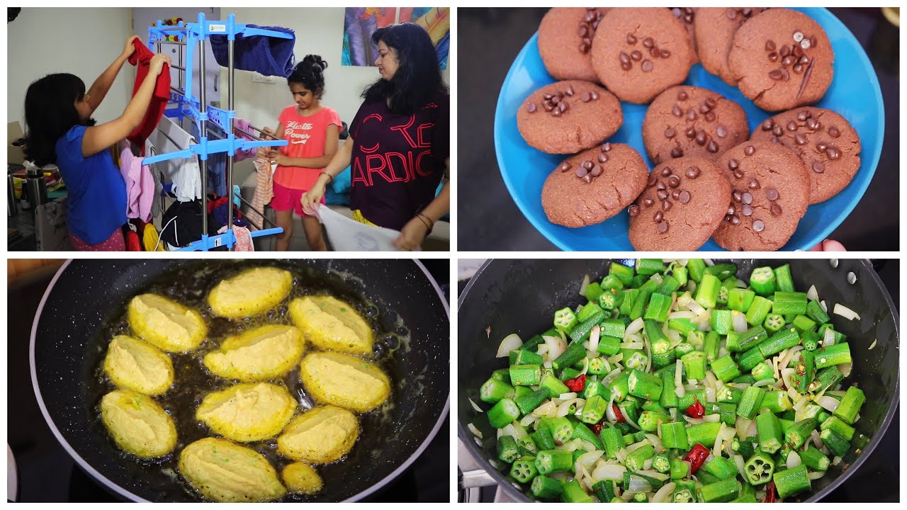 3 Very Easy and Must Learn Recipes | Atta Chocochip Cookies | Quick Bhindi Fry | Dal Vada | vlog