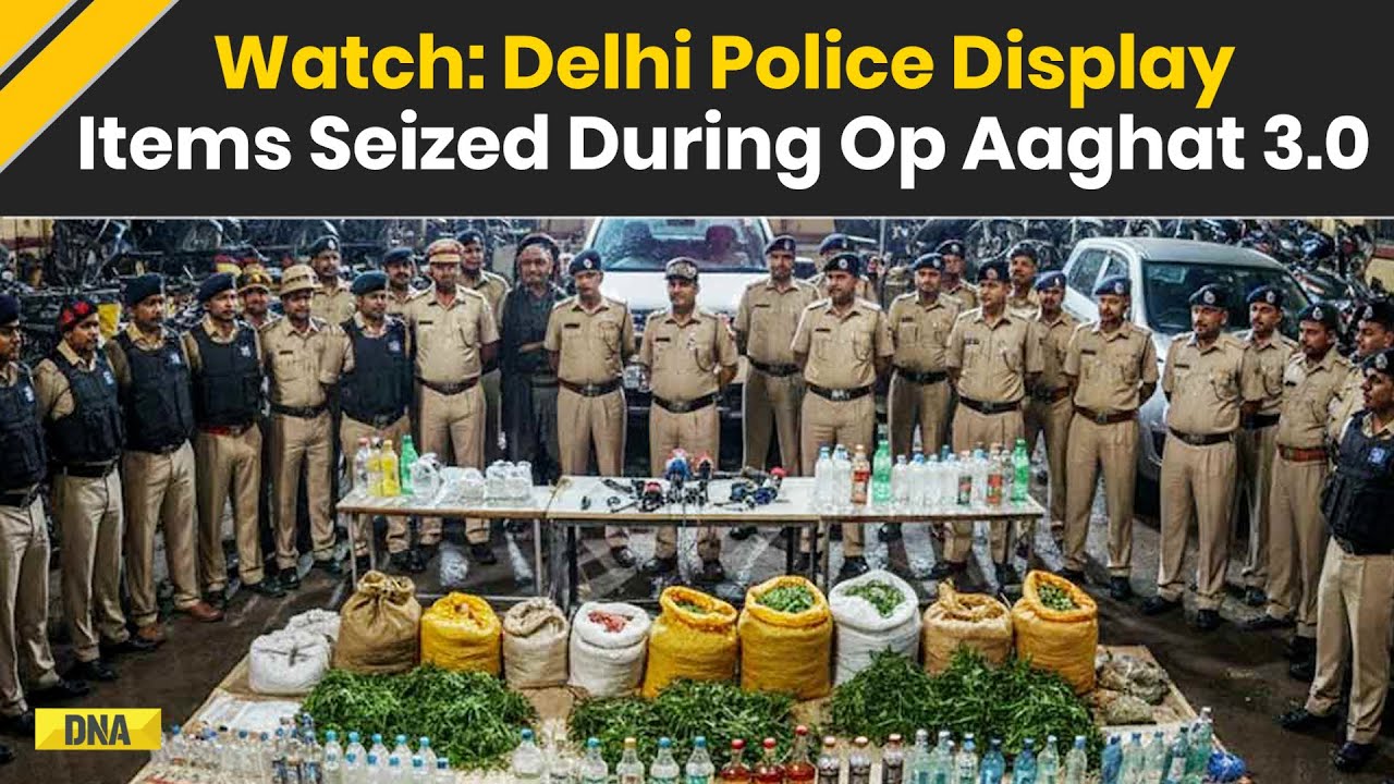Delhi News: '20 Pistols, Drugs Worth Crores' Police Display Items Seized In Operation Aaghat 3.0