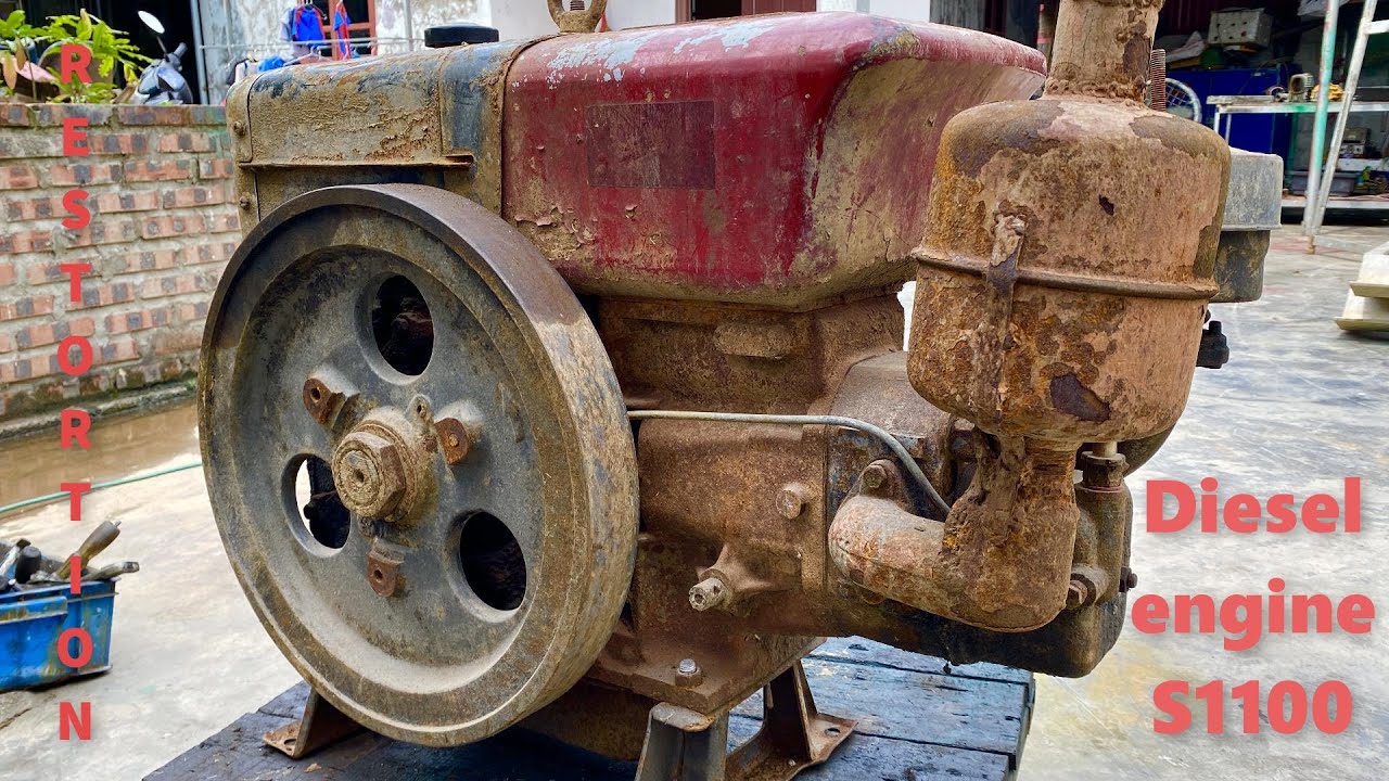 Restoration rusty old S1100 diesel engine | Restore and restart the old S1100 diesel engine