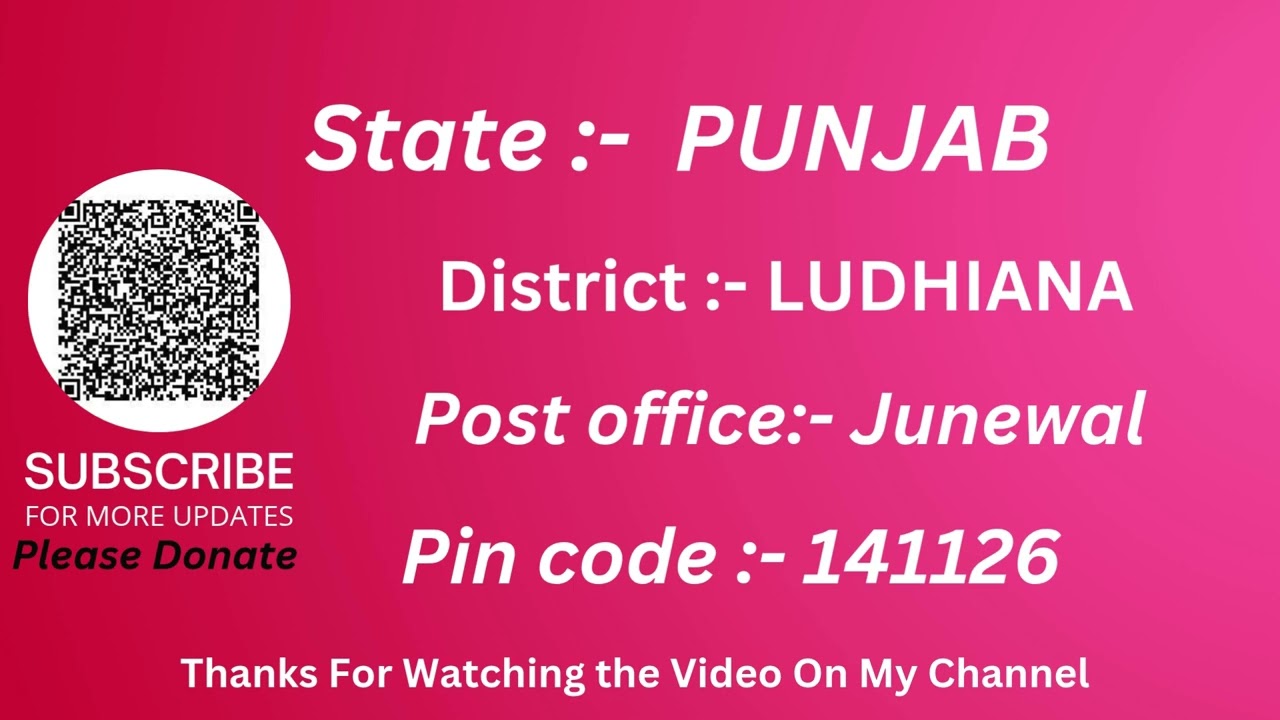 Punjab Ludhiana Junewal Ka pin code 141126 / Ludhiana Junewal ka post office