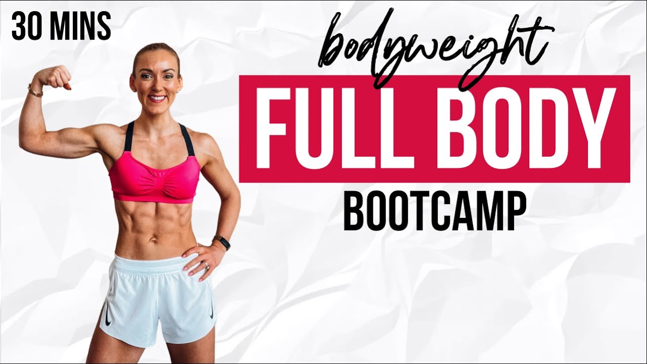 30 Min BODYWEIGHT FULL BODY BOOTCAMP WORKOUT | Strength & Cardio