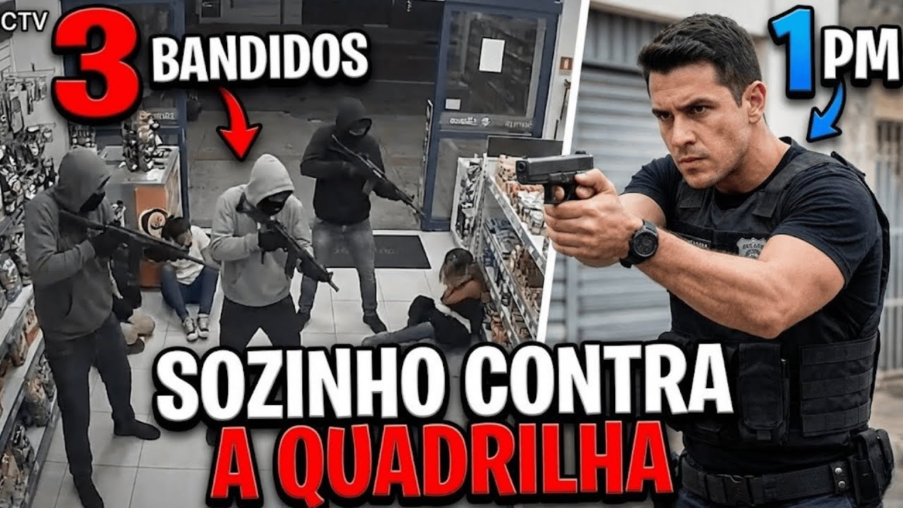 Policial Percebe Assalto, Veste Colete e Parte para Cima de 3 Assaltantes