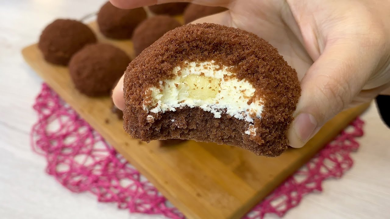Yumshoq mazzali bananli pirojniylar \ Вкусные и мягкие мини пирожные 