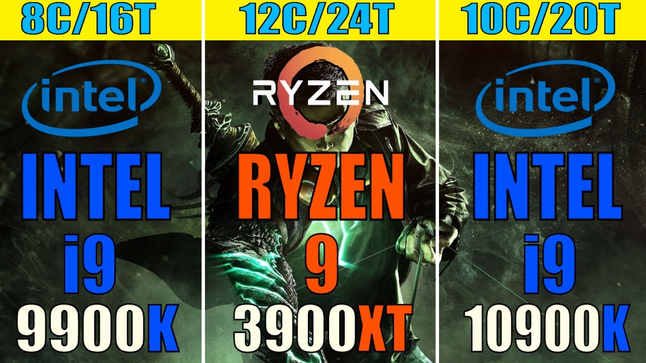 INTEL i9 9900K vs RYZEN 9 3900XT vs INTEL i9 10900K | PC GAMES TEST |