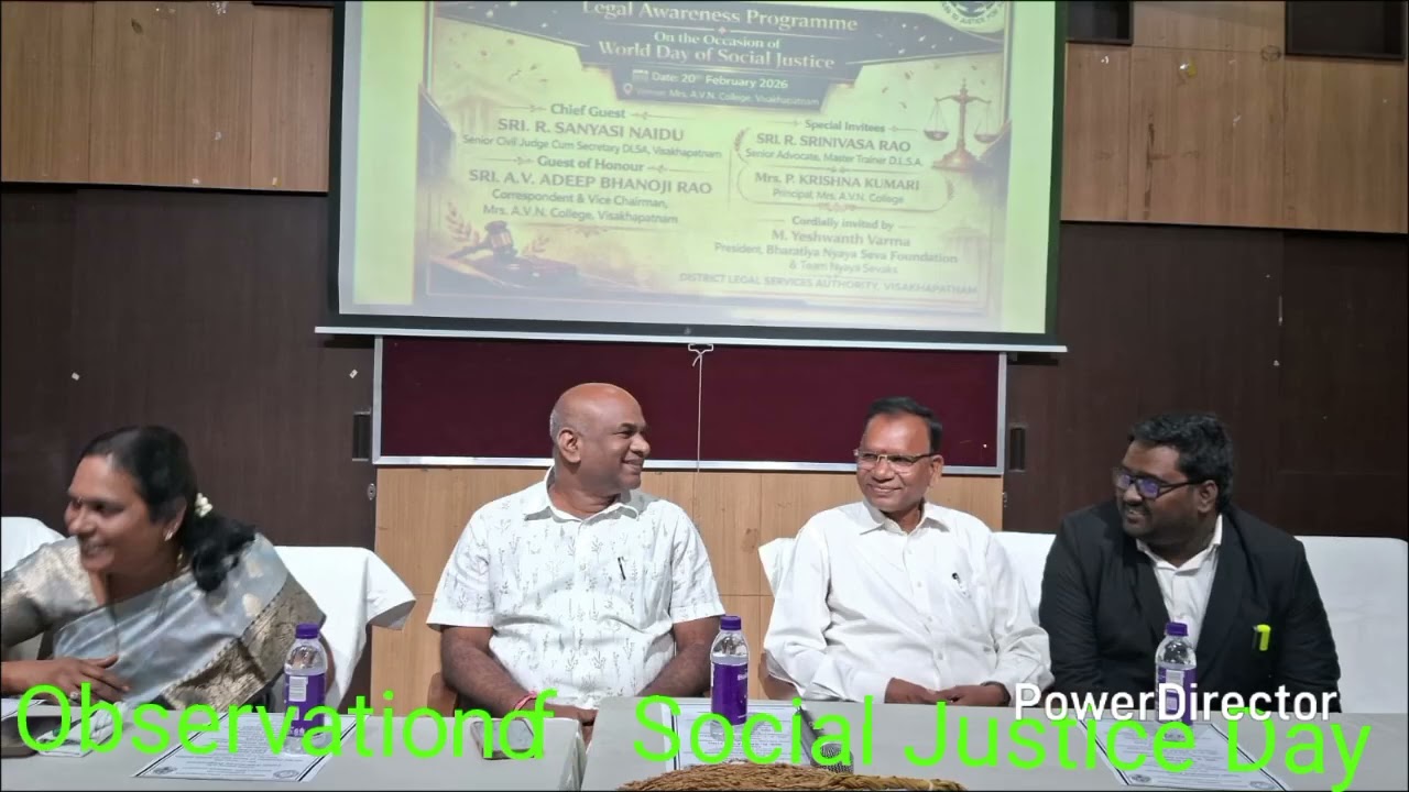 lAwareness Programme on 20-02-2026 at Mrs AVN College Visakhapatnam in observance of Social Justice 