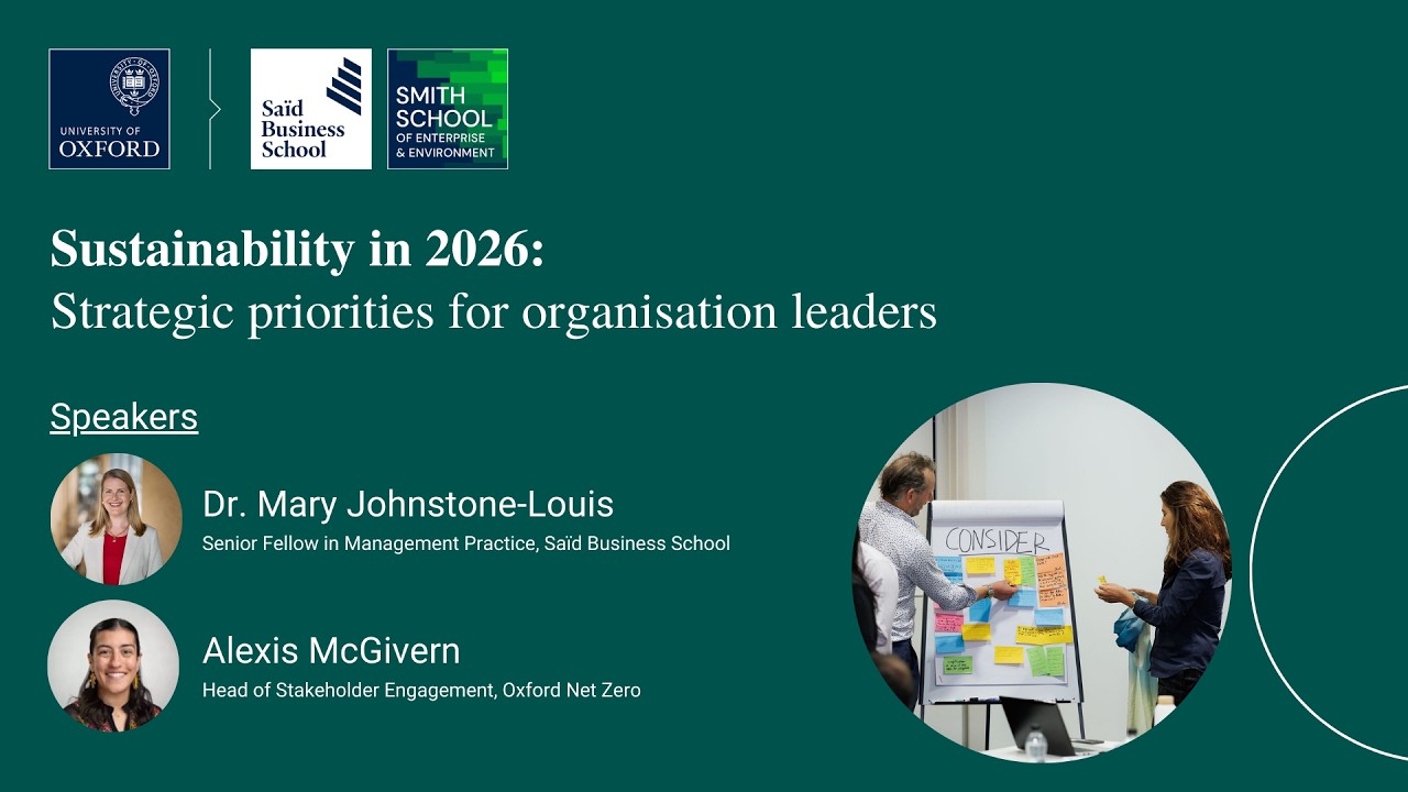 WEBINAR: Sustainability in 2026: Strategic priorities for organisation leaders