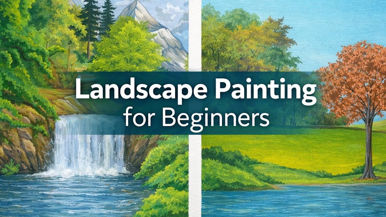Acrylic Landscapes Painting Watch and enjoy the Paintings by Sukh Noor Arts #art #acrylicpainting 