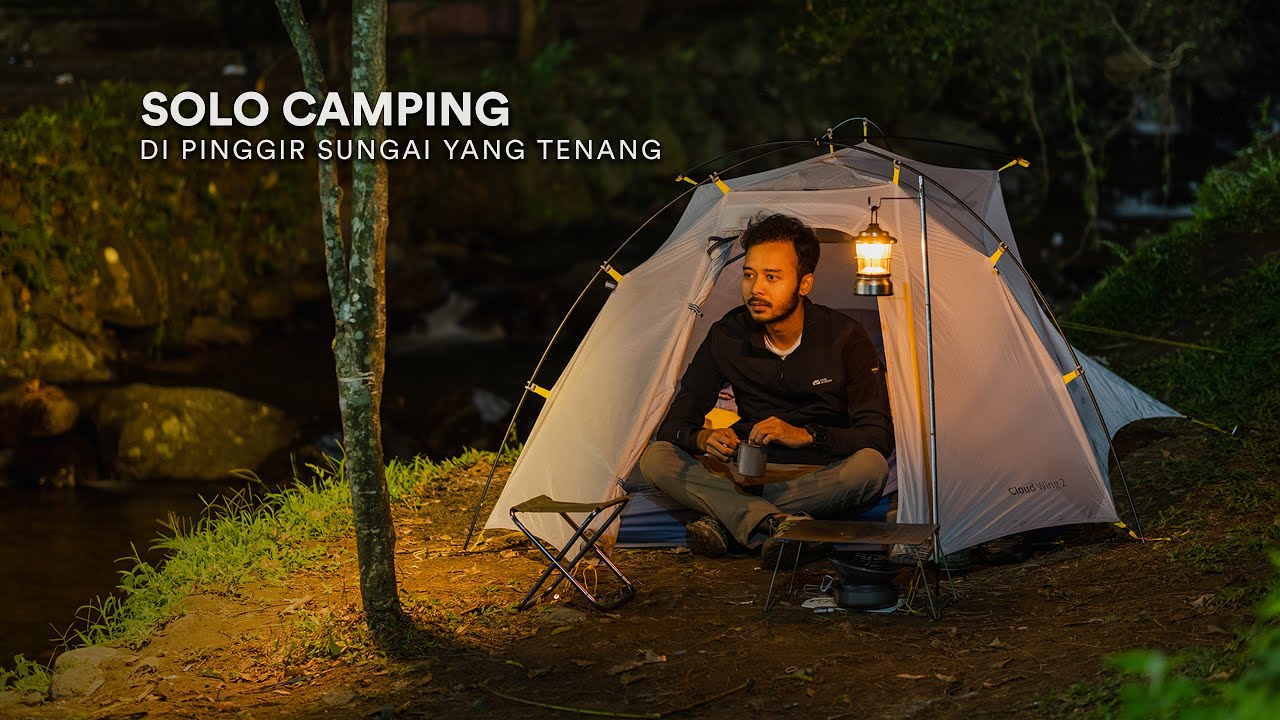 Solo Camping #125 | Santai di Tepi Sungai, Masak Makanan Unik, ASMR
