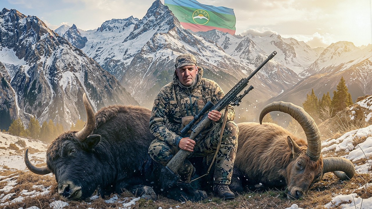 Трофейная охота в Карачаево-Черкесии. Кавказский тур, Дикий як / Wild Yak and Caucasian tur Hunting!