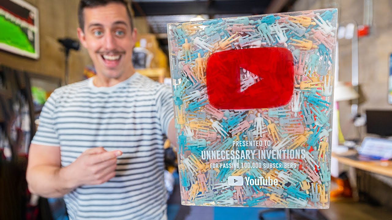 Новый дизайн лучшей награды за 100 000 подписчиков на YouTube