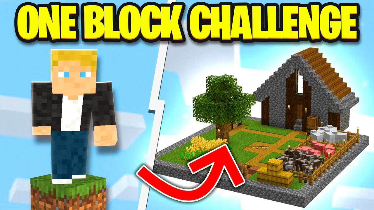 VI SPELAR MINECRAFT, MEN BÖRJAR PÅ ETT ENDA BLOCK