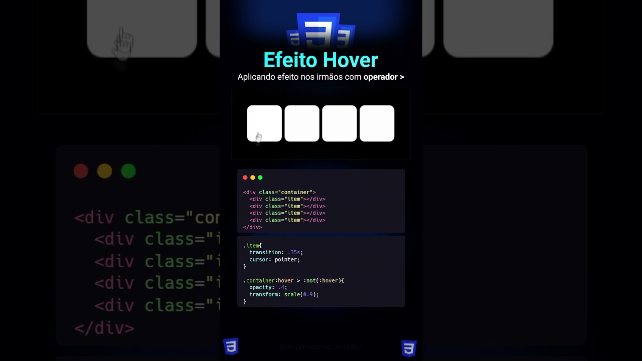Bora criar efeito hover afetando os elementos irm&atilde;os com CSS #coding #css #frontend