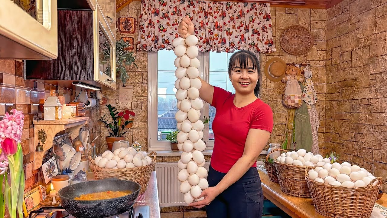 TIMELAPSE -- Embracing Simple Living | Harvest 1000+ Duck Eggs & Cooking A Cozy Village Winter Lunch