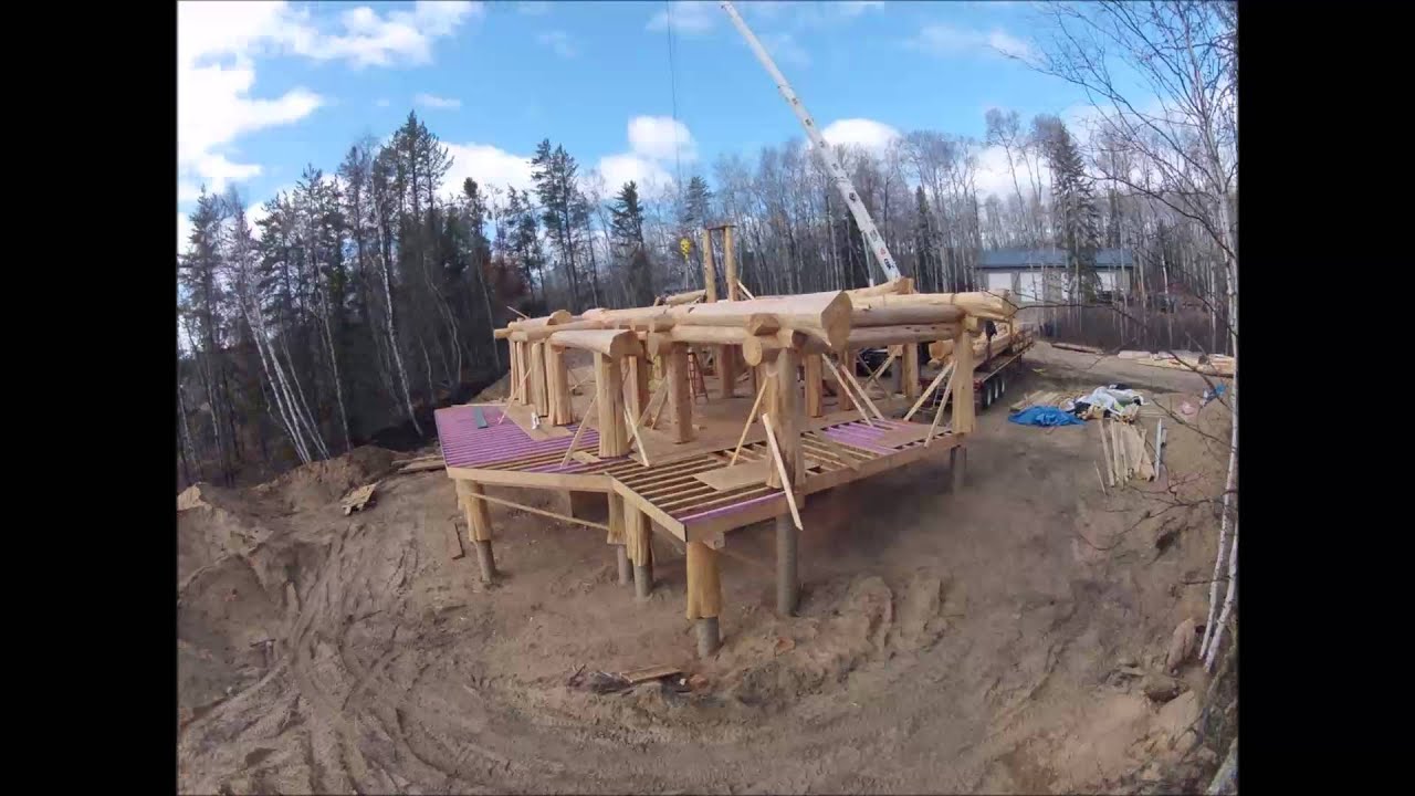 Log Homes Post and Beam construction time laps