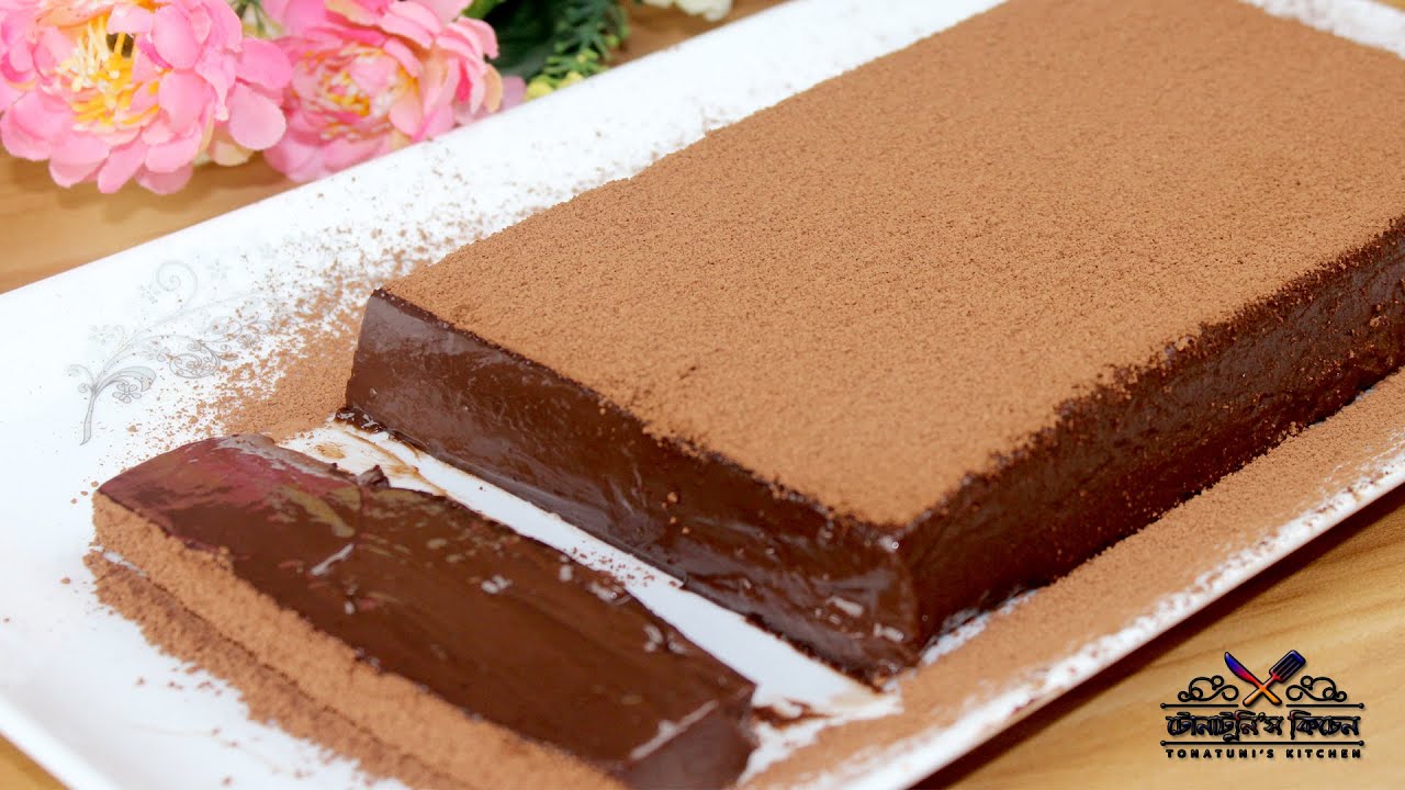 চকলেট মুজ কেক রেসিপি /  Chocolate mousse cake / No Oven,No Agar Agar, No Cream ,No Egg ,No Bake
