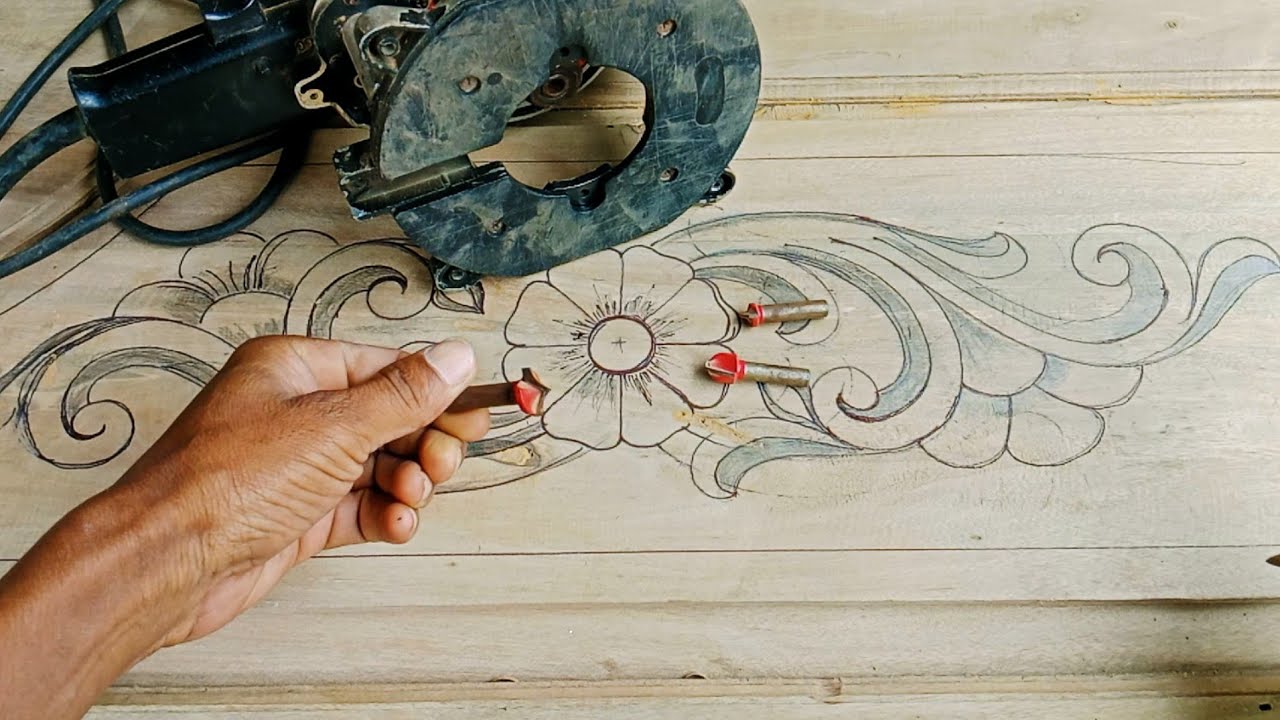 Wood carving door disign with  router machine use (part 2)