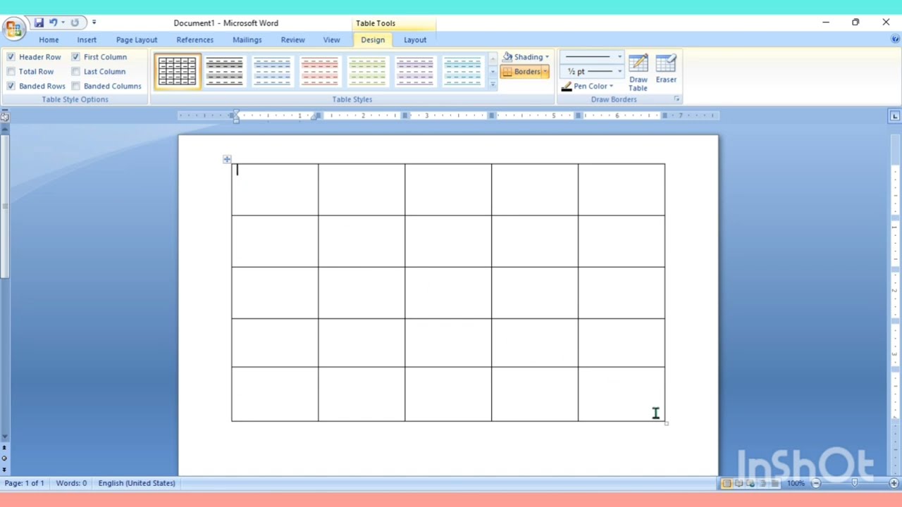 Ms Word Draw Table, Erase Table. Delete Row 