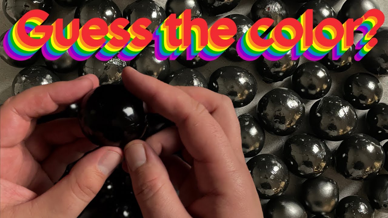 Guess the Color? ASMR Clay Cracking Colored Balls Painted Black (No Talking)