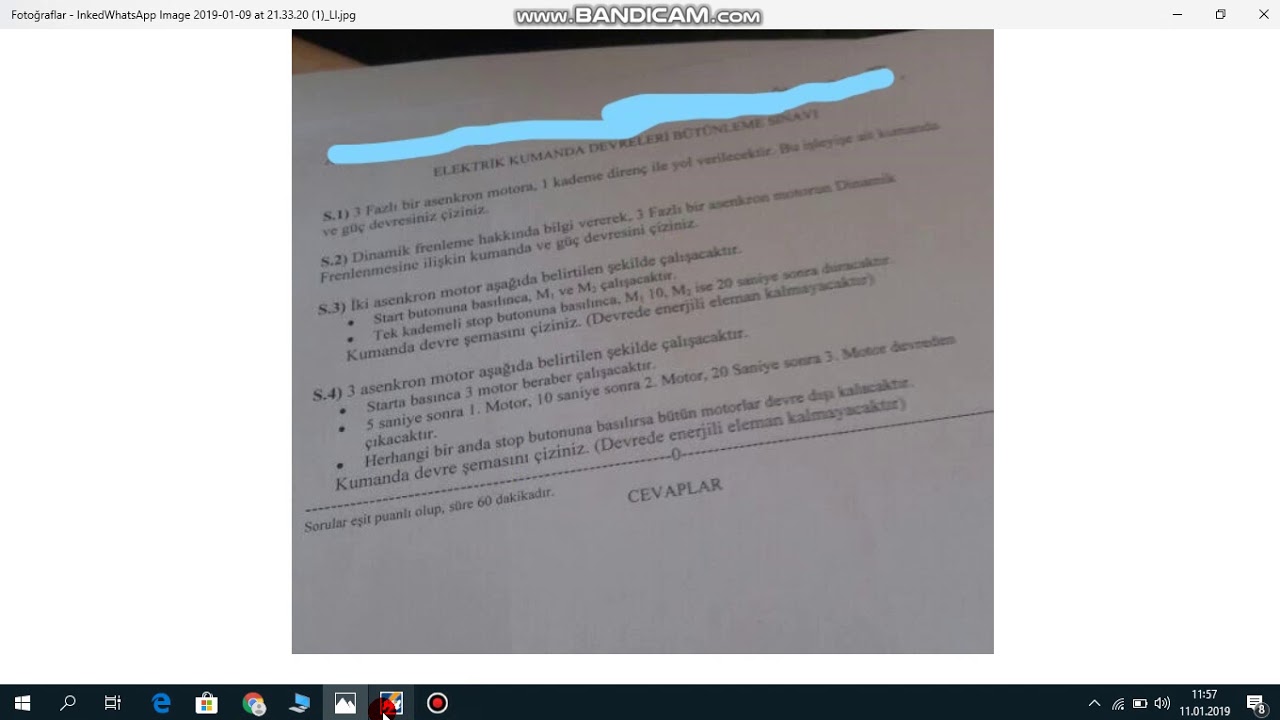 elektrik kumanda soruları (bütünleme soru2)(EKTS)