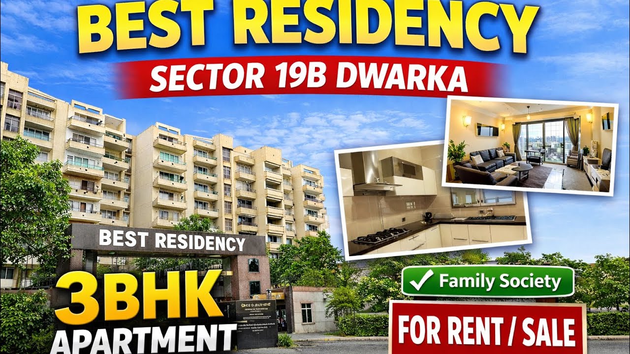 Sector-19B Dwarka | Best Residency 3BHK Rent ₹45K #dwarkaflats #home 