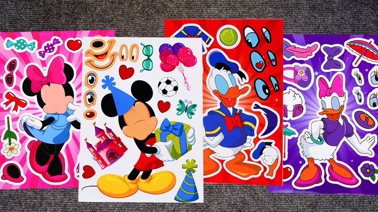 [🐭paper diy🐭] MICKEY MOUSE Friends Sticker Book ✨ Minnie, Donald & Daisy | ASMR