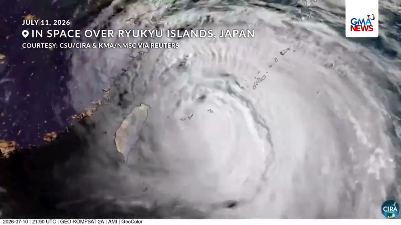 Satellite imagery shows Typhoon Bavi reaching Japan's Ryukyu Islands | GMA News