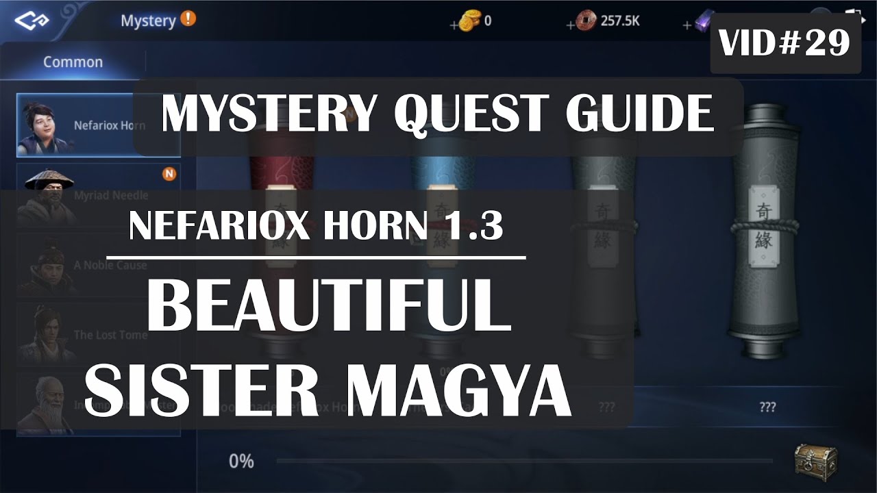 Mir4 Nefariox Horn Mystery Quest: 1.3 Beautiful Sister Magya
