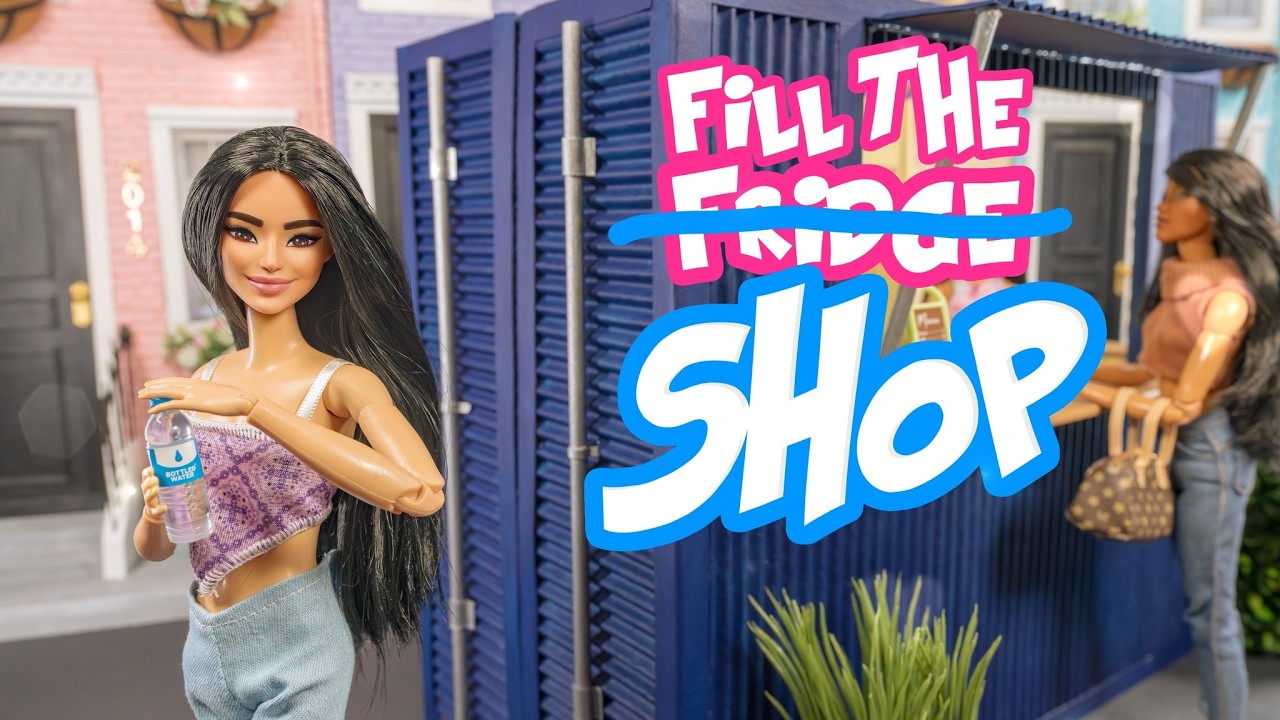 DIY a Shop For Mini Brands Fill The Fridge for Barbie | Make Cardboard Doll Room