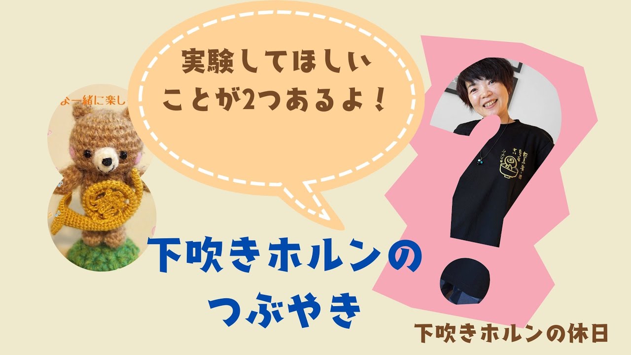 下吹きホルンの休日その218実験してほしい2つのこと