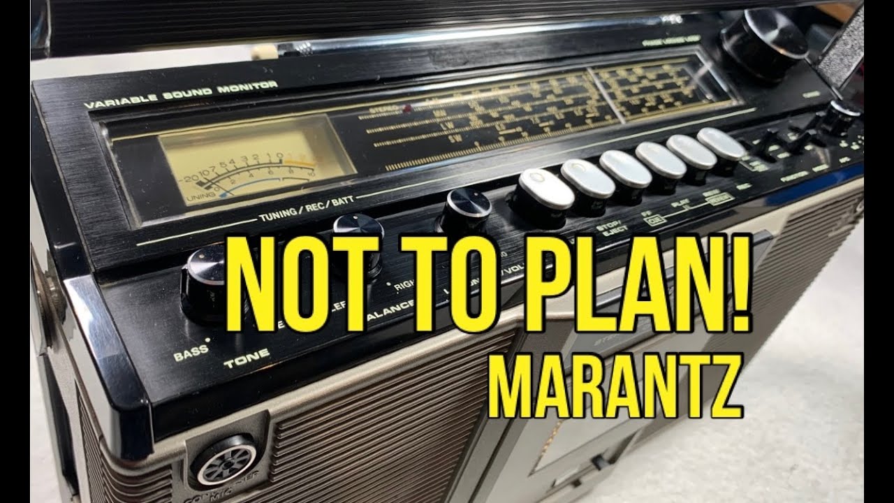 Marantz Superscope CRS-2104 Radio Cassette Mech Repair. Change Belts. Boombox Restoration