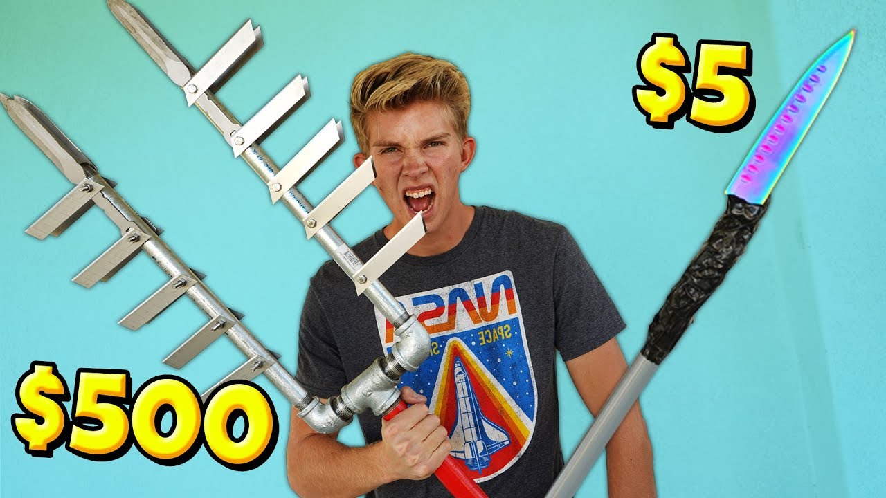We built $5 vs $500 Apocalypse Survival Weapons! *WEAPON BATTLE*