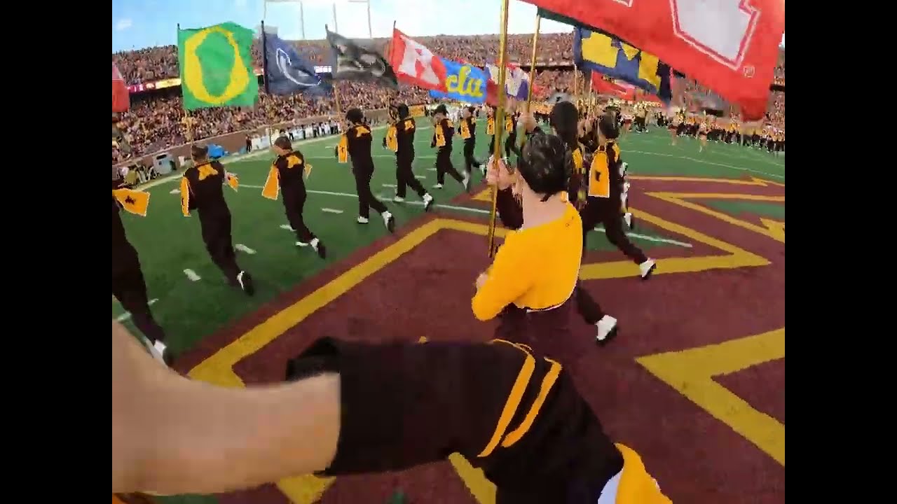 University of Minnesota Marching Band Pregame vs. Iowa | Northwestern Flag Cam