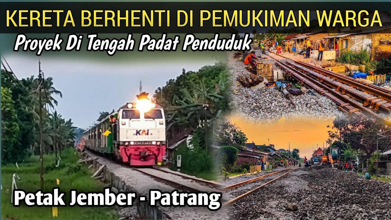 PROYEK DITENGAH PADAT PENDUDUK‼️, Update Proyek Peninggian Jalur Kereta Api Jember - Kalisat
