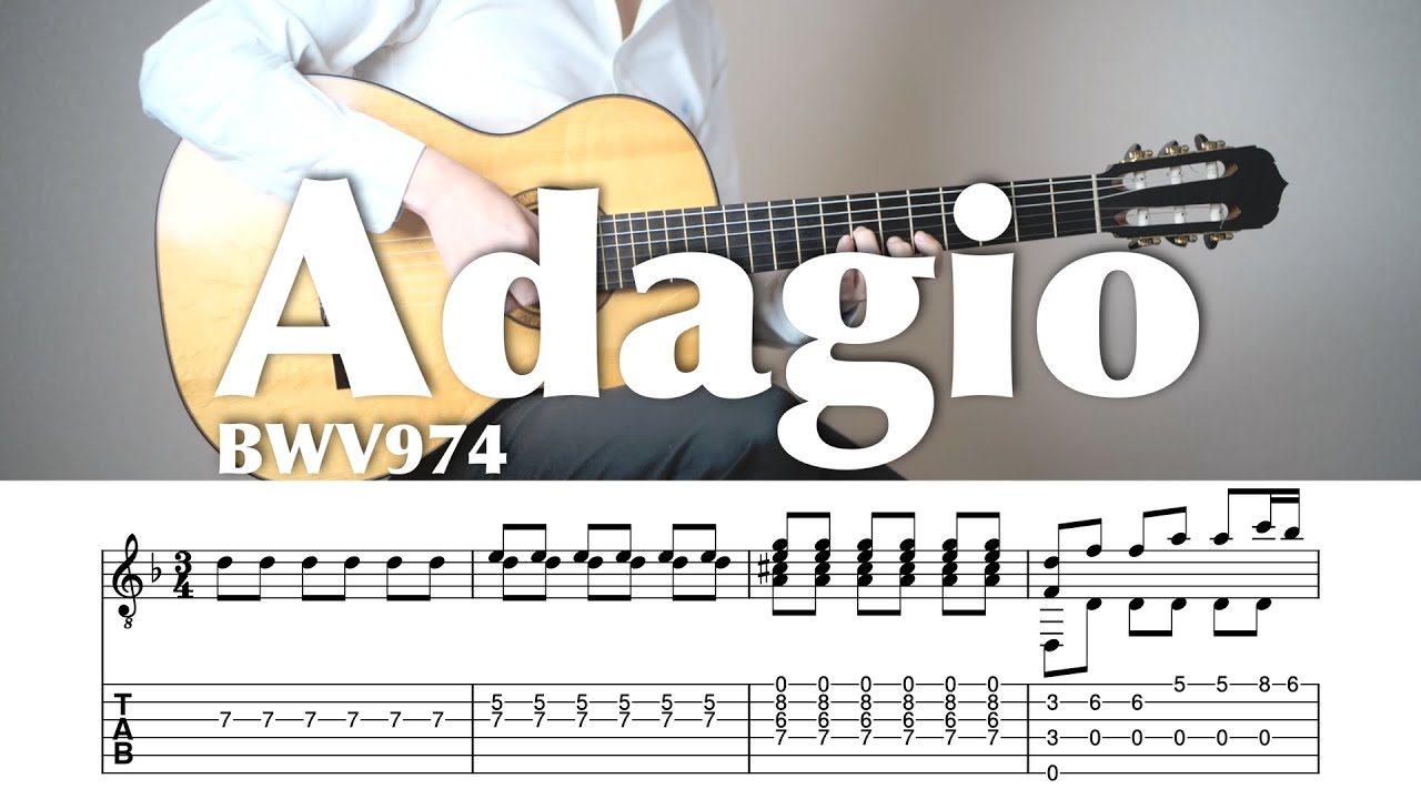 Bach: Concerto in D Minor, BWV 974 - Adagio | TAB