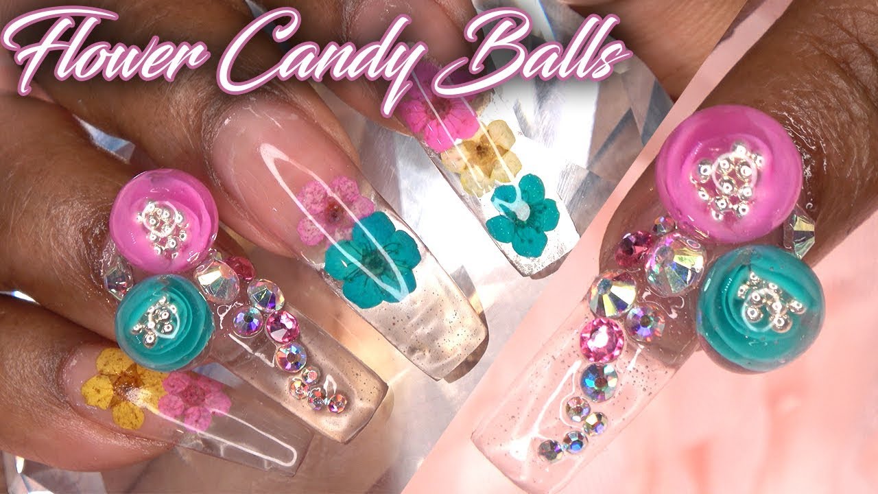 Acrylic Nails for Beginners with Dual Forms - Candy Balls Encapsulated Nails