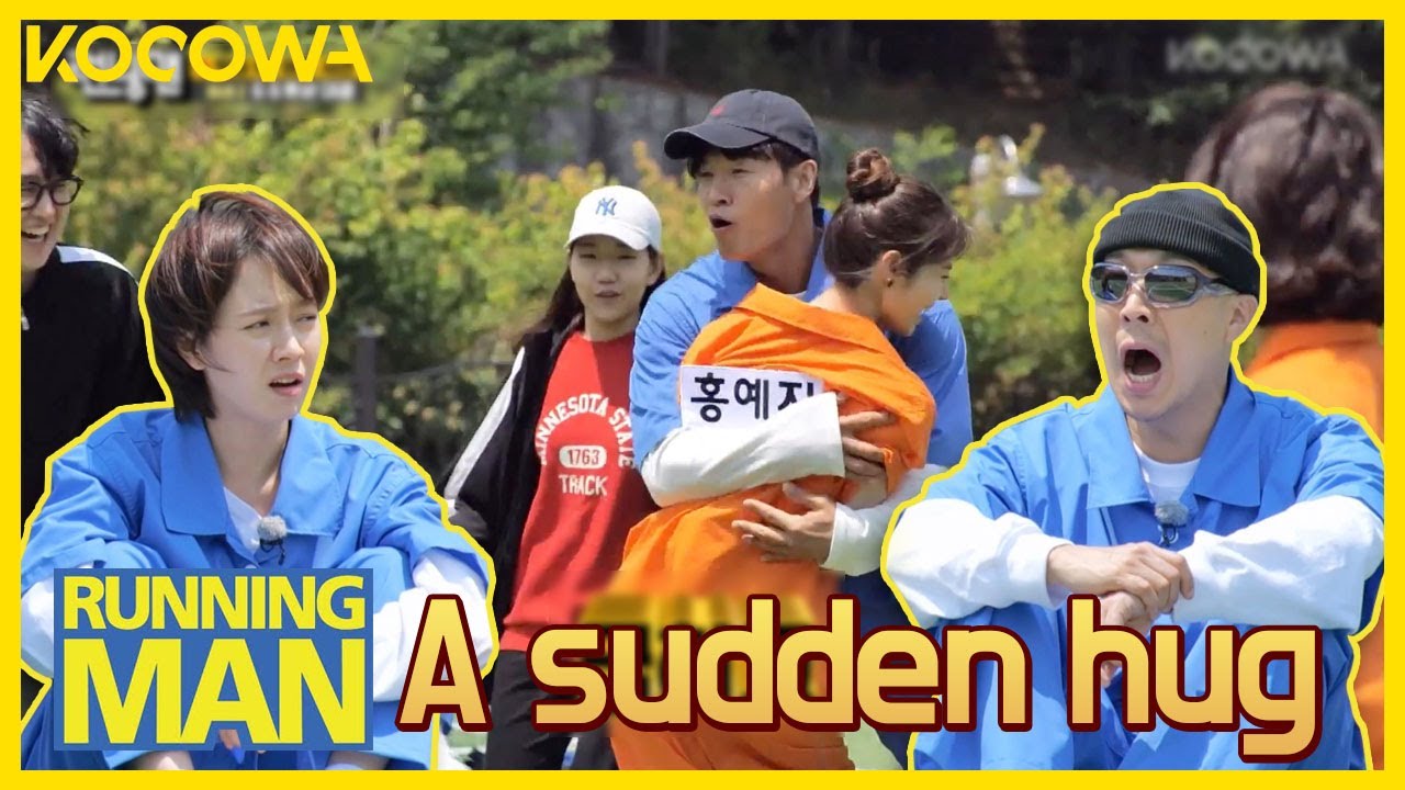 Running Man members are surprised by Kim Jong Kook's sudden hug!!! l Running Man Ep 605 [ENG SUB]