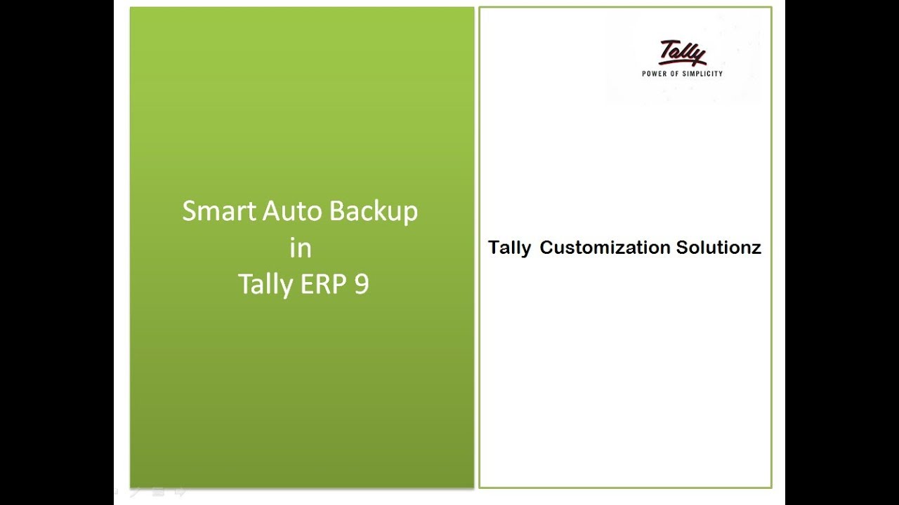 How to Enable Smart Auto Backup in Tally. ERP 9 | 30 Days Free Trail