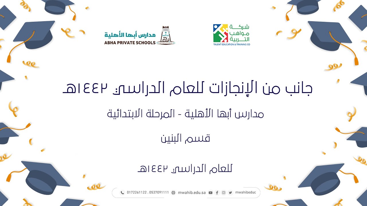جانب من الإنجازات للعام الدراسي 1442هـ - ابتدائية أبها الأهلية 1442هـ