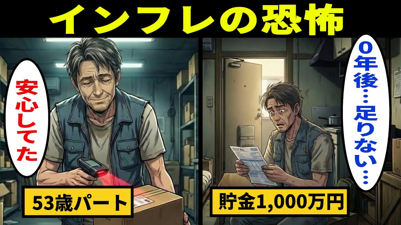【漫画】53歳パート男性のリアル。貯金1,000万円で安心していたが…日本のインフレで10年後に“足りなくなる”恐怖。【メンタル闇ネタ】