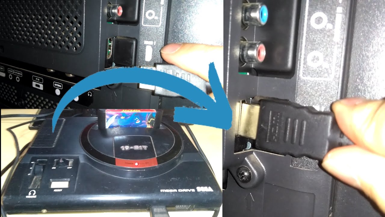 Como ligar Mega Drive na TV Moderna [AV2HDMI] - Como Ligar Mega Drive em HDMI