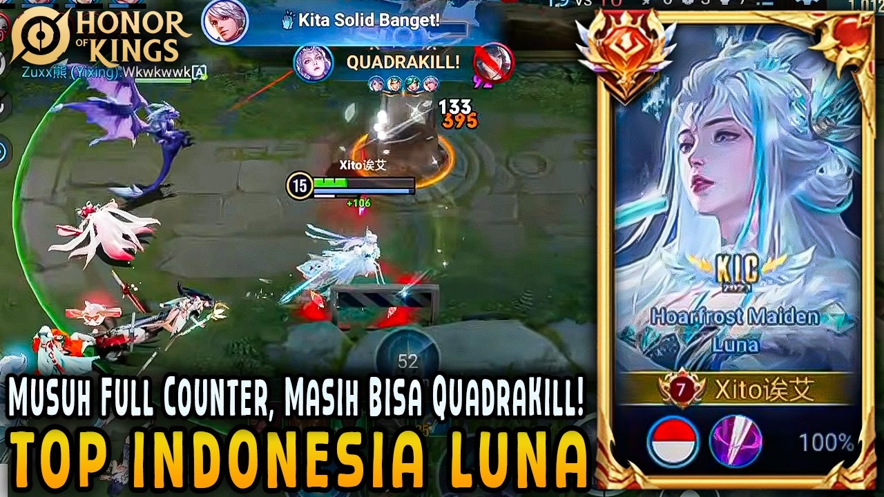 NABRAK YOUTUBER NGE PICK FULL COUNTER | TOP INDONESIA LUNA | HONOR OF KINGS INDONESIA